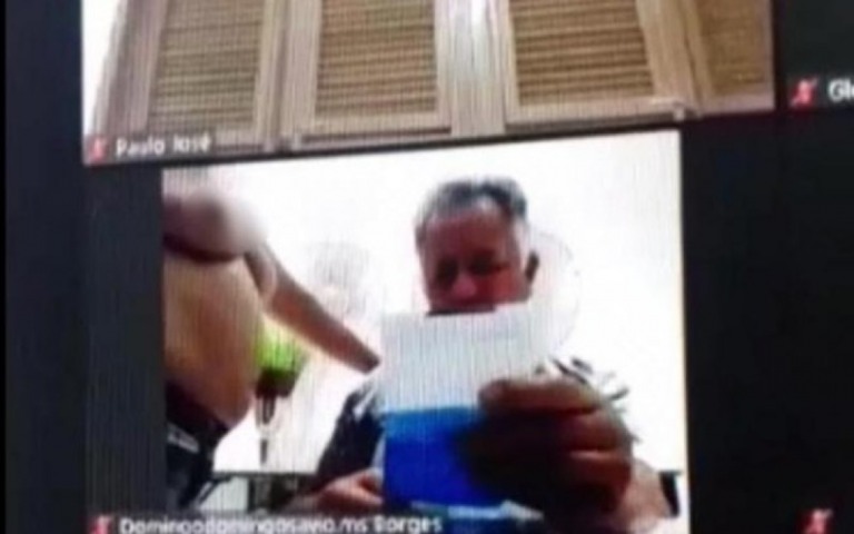 Mulher aparece seminua em sessão online dos vereadores de Juazeiro do Norte