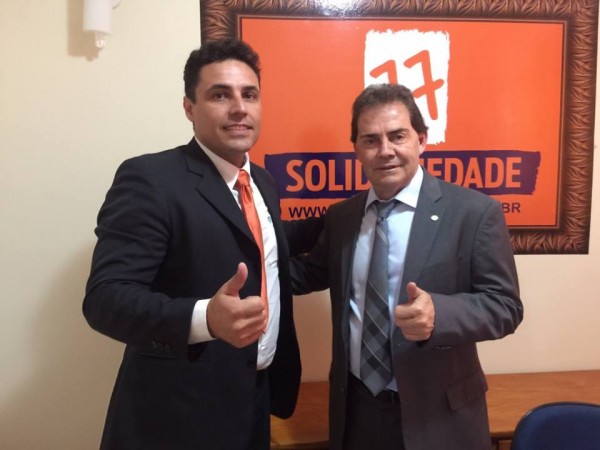 Marcos Juliano, presidente do Solidariedade em Marília, com Paulinho da Força, dirigente nacional da sigla – Divulgação