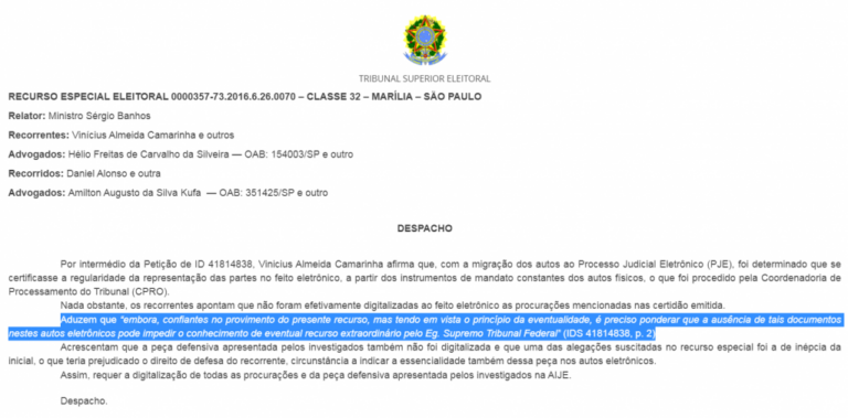 TSE julga Camarinha nesta quinta; defesa já projeta levar caso ao STF