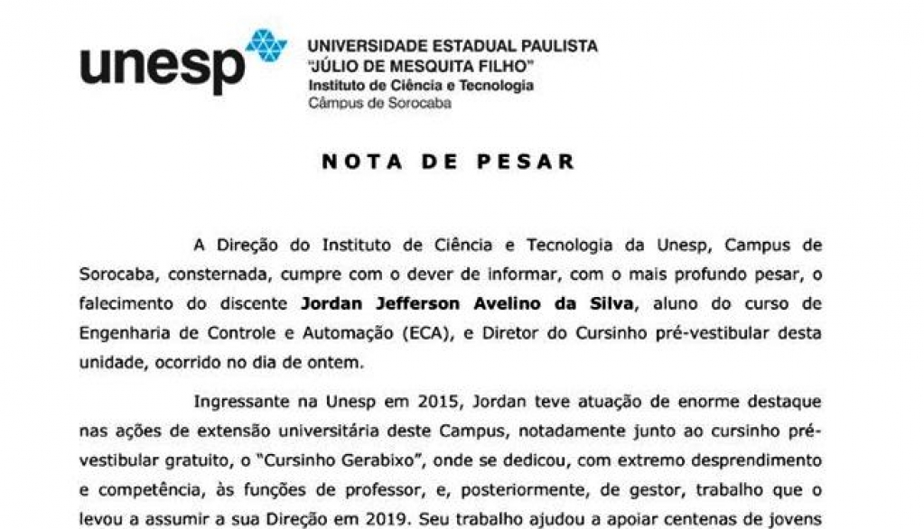 Morte de estudante de Sorocaba causa comoção e alerta no Estado