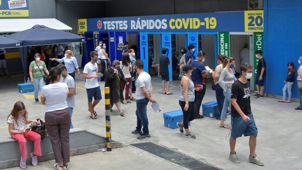 Testagem de covid-19 em Belo Horizonte, em foto de 16 de janeiro