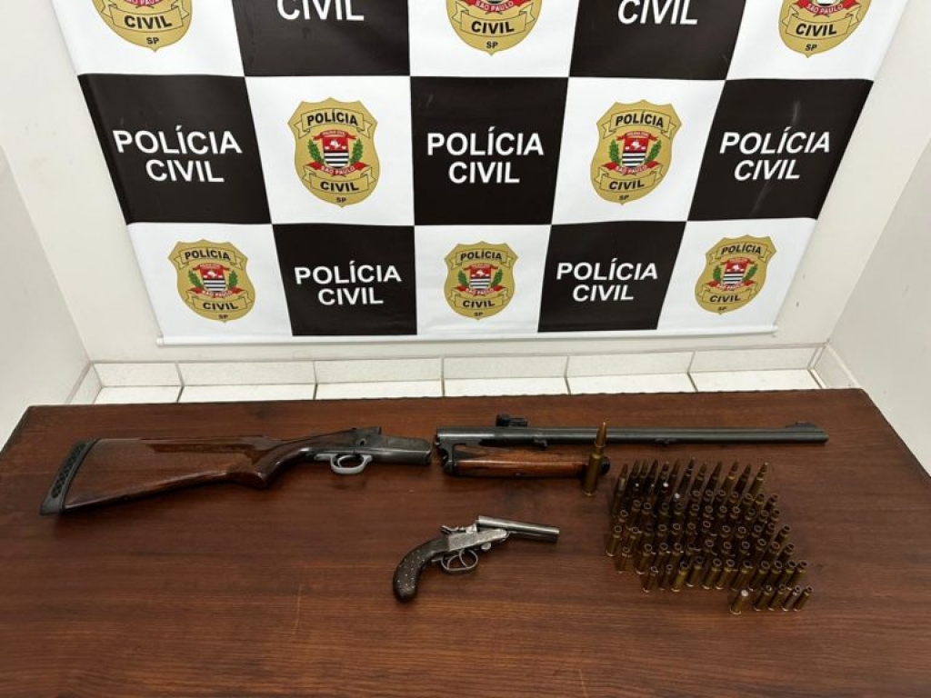 Polícia civil apreende armas e munição em casa de colecionador em Marília