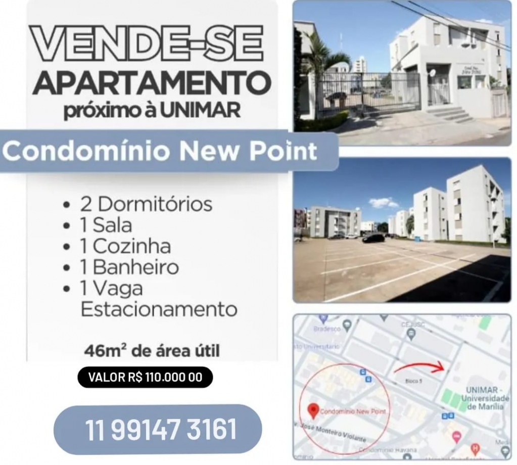 Vendo apartamento próximo a Unimar