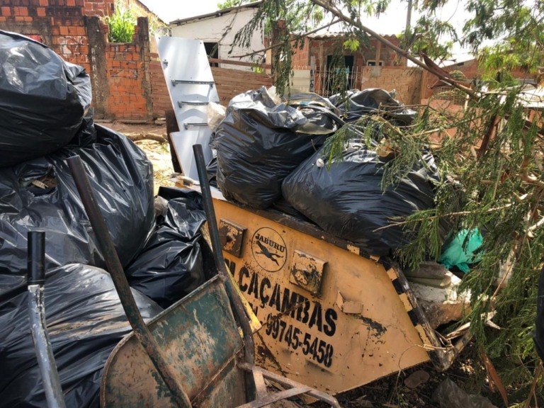 Viva Argolo mobiliza voluntários e recolhe mato, lixo e entulho em bairro popular