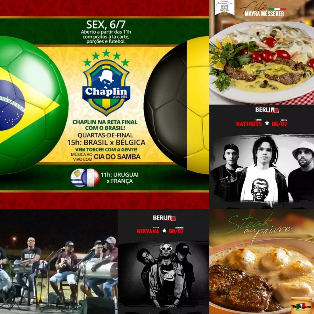 Jogo do Brasil e feriado ampliam roteiro de gastronomia e shows; veja agenda