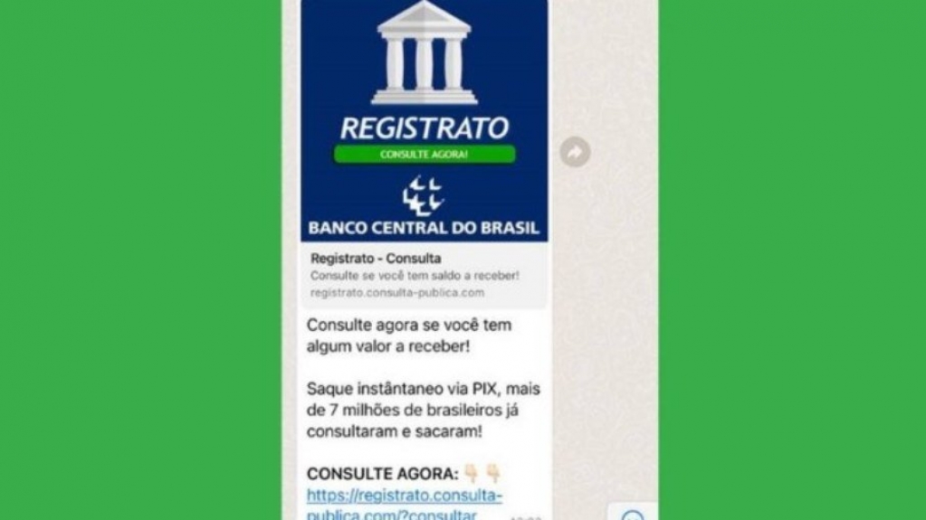 Golpe do WhatsApp promete saque de dinheiro esquecido no Banco Central Golpe do WhatsApp promete saque de dinheiro esquecido no Banco Central