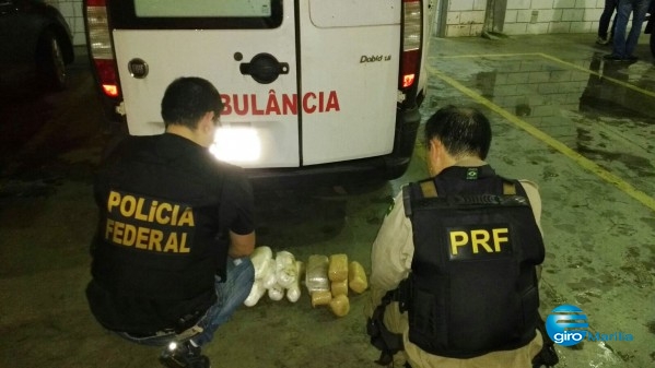 PF e PRF apreendem drogas em ambulância em rodovia