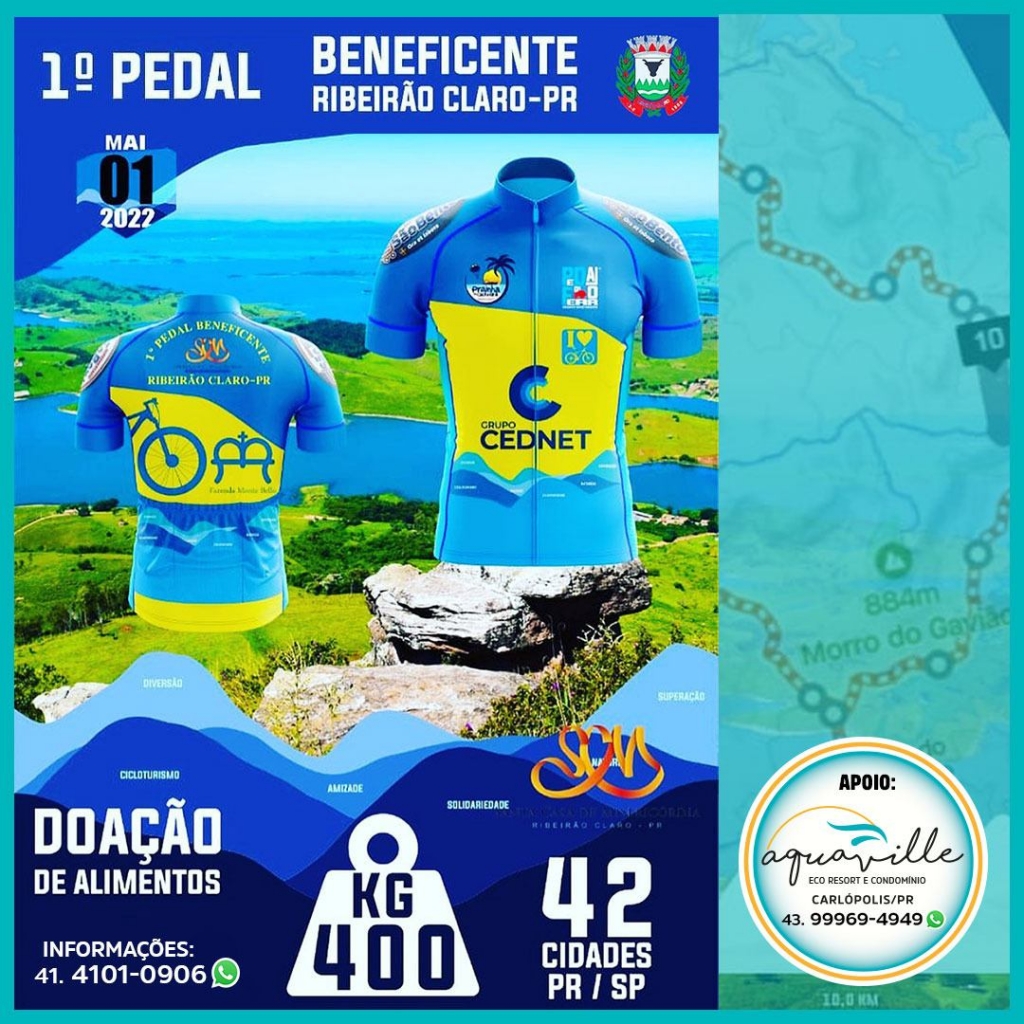 Pedal Beneficente terá centenas de ciclistas, cenário turístico na Angra Doce e apoio do Aquaville