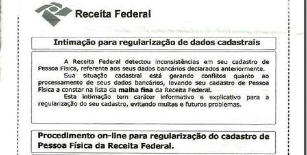 Receita faz alerta de golpe por correspondência; veja carta falsa