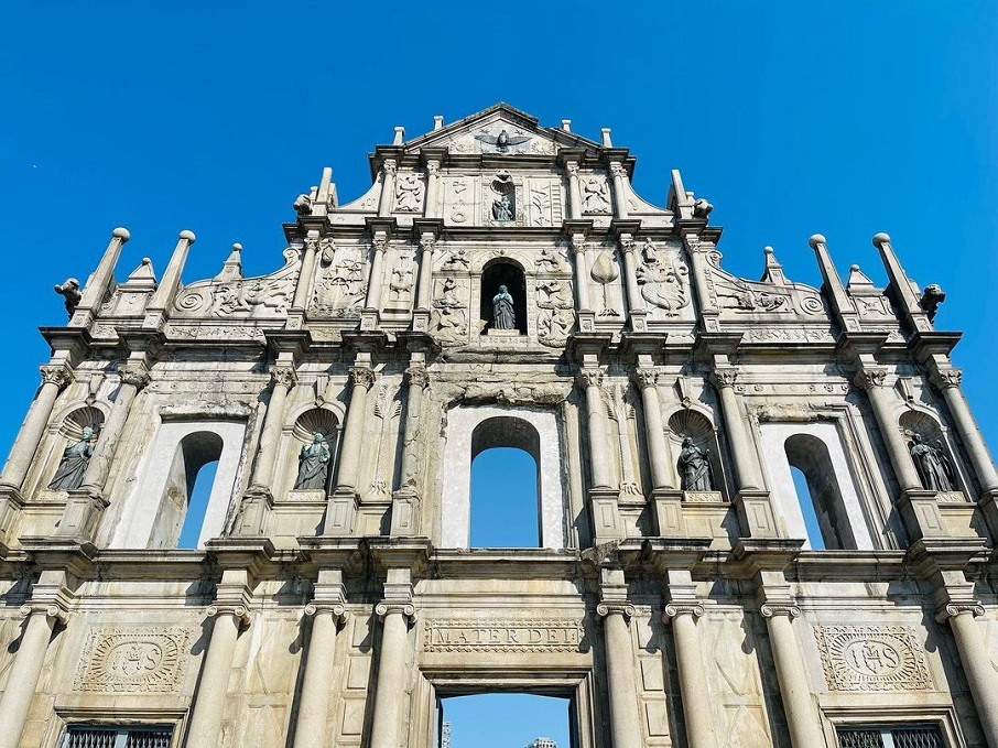 As ruínas da Igreja de São Paulo, em Macau, na China.. Foto: Reprodução/Instagram 03.02.2023