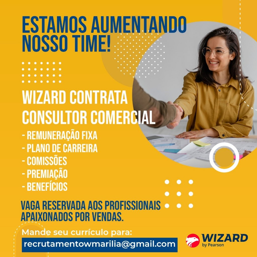 Wizard Marilia Amplia sua equipe de vendas