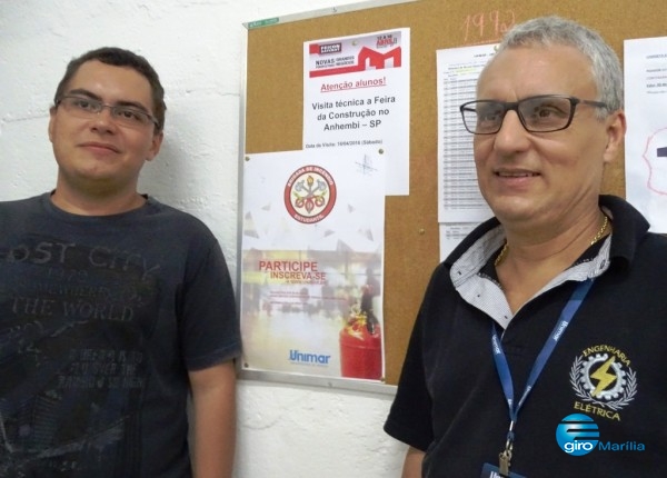 Estudante Filipe Ceolin e o orientador Odair Laurindo Filho, da Unimar, responsáveis pelo projeto