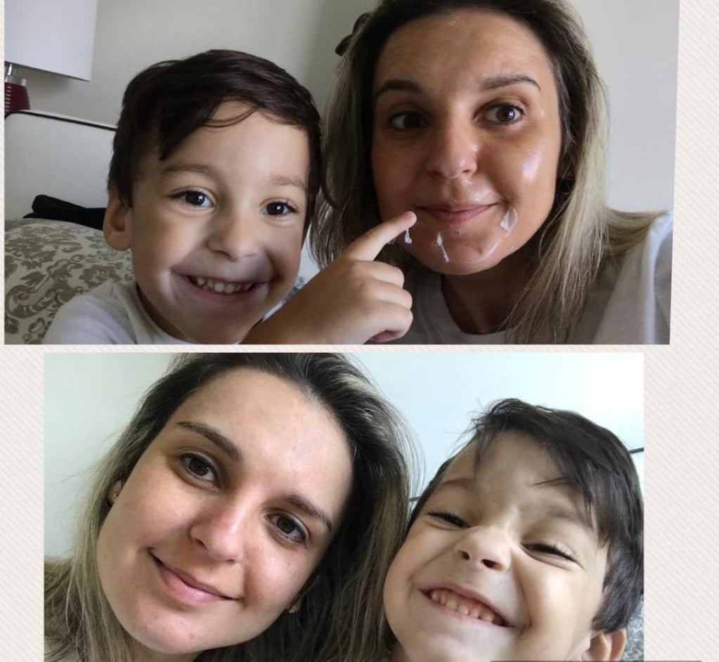 Pedrinho com a mãe,m Aline – Reprodução