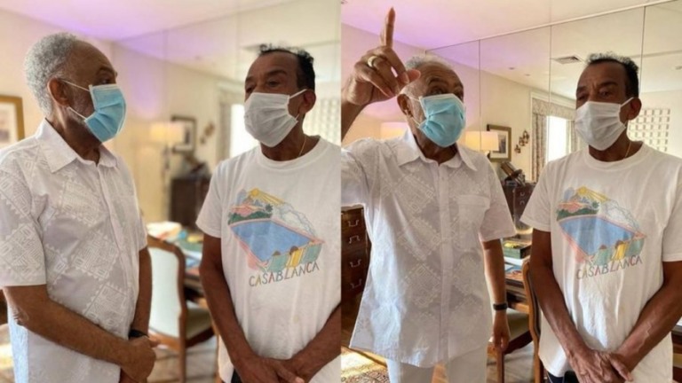 Jorge Ben Jor faz aparição rara em encontro com Gilberto Gil