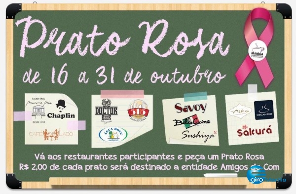 “Prato Rosa” une melhor da gastronomia e combate ao câncer