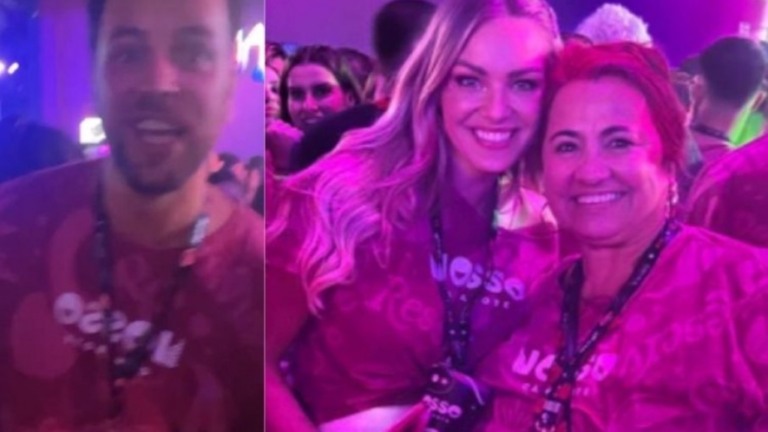 Carnaval 2022: Gustavo e Bárbara se encontram em camarote na Sapucaí
