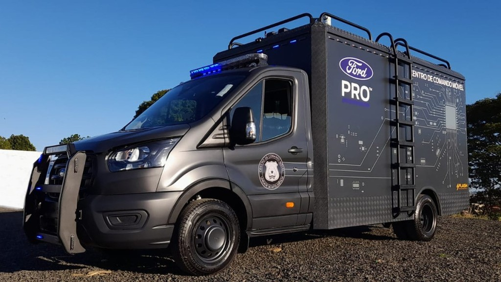 Divulgação A Ford Transit Chassi customizada para centro de comando móvel será oferecida a partir do segundo semestre