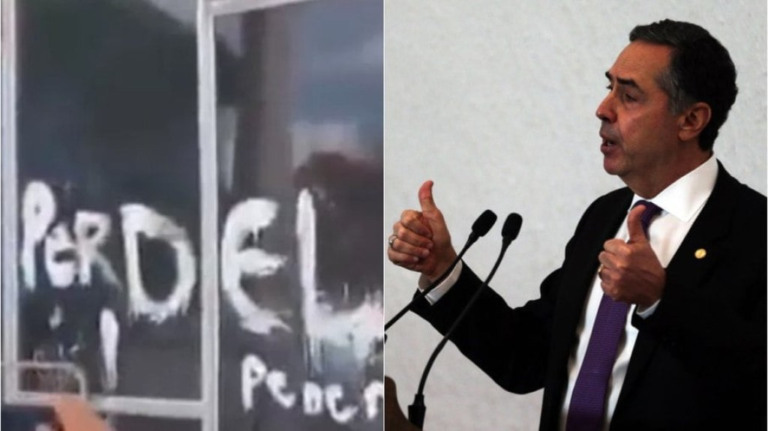 Barroso ironiza pichação de vândalos com erro gramatical: 'De lascar'