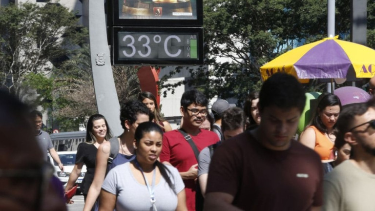 Paulo Pinto/Agência Brasil – 19.09.2023 Termômetros na Avenida Paulista oscilando entre 33ºC e 35ºC