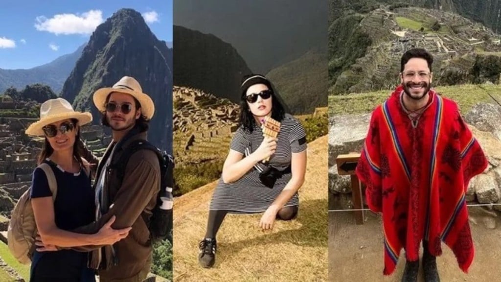 Reprodução/Instagram Fátima Bernardes, Túlio Gadelha, Katy Perry e Rainer Cadete em Machu Picchu, no Peru