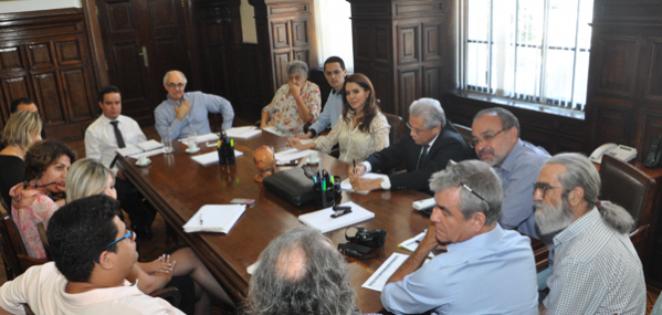 Reunião do secretário estadual, José Sadek, com secretários municipais; Marília estava lá – Divulgação Secretaria da Cultura