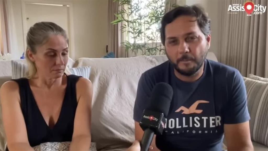 Pais da estudante Catarina Mercadante em entrevista ao portal Assis City – reprodução/Youtube