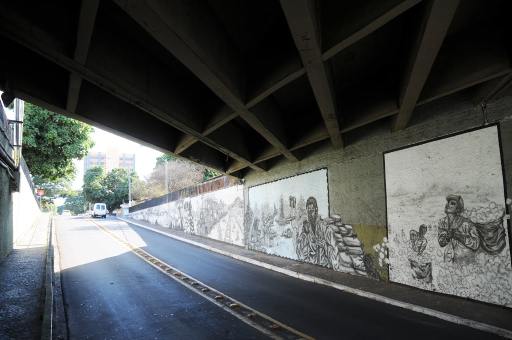 Morador denuncia furto de fios em viaduto da rua Bahia em Marília