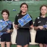 Júlia, Gabriela e Ana, atletas de Marília na competição