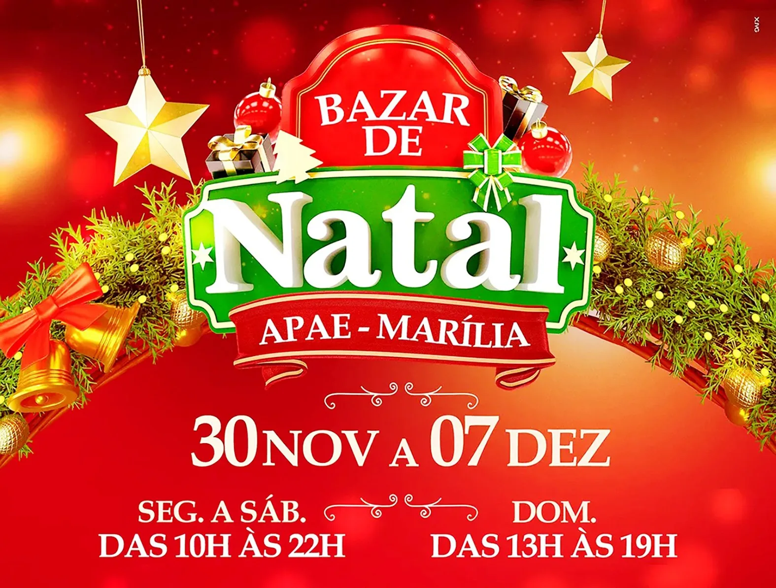 Apae de Marília abre Bazar de Natal neste sábado