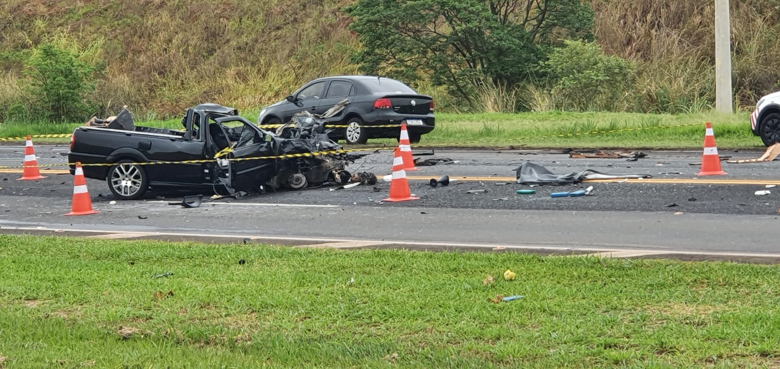 Colisão frontal provoca morte de motorista na SP-294 em Pompéia