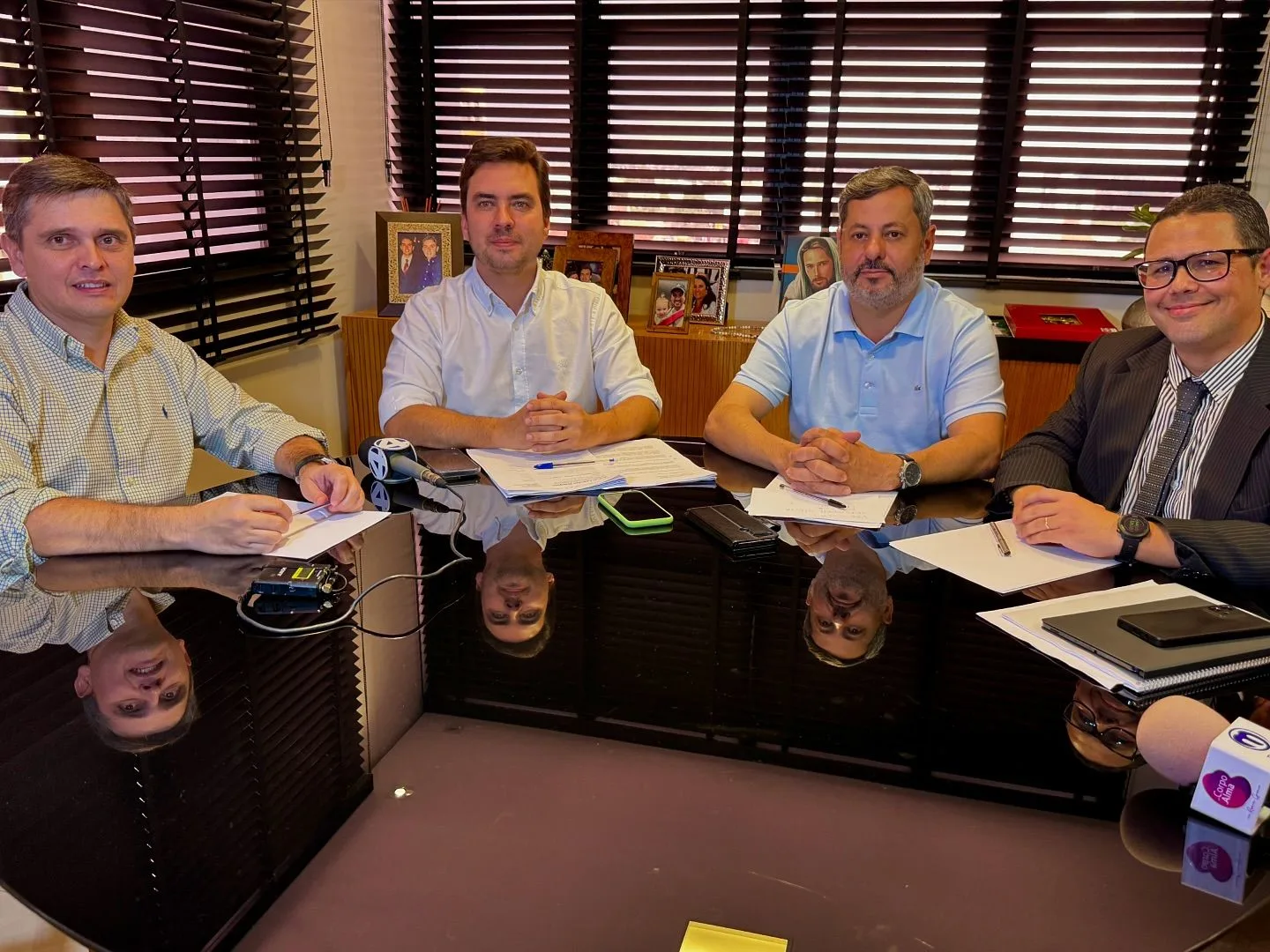 Walter Marques, Vinícius Camarinha, Rogerinho e Estevan Bertacini durante anúncio