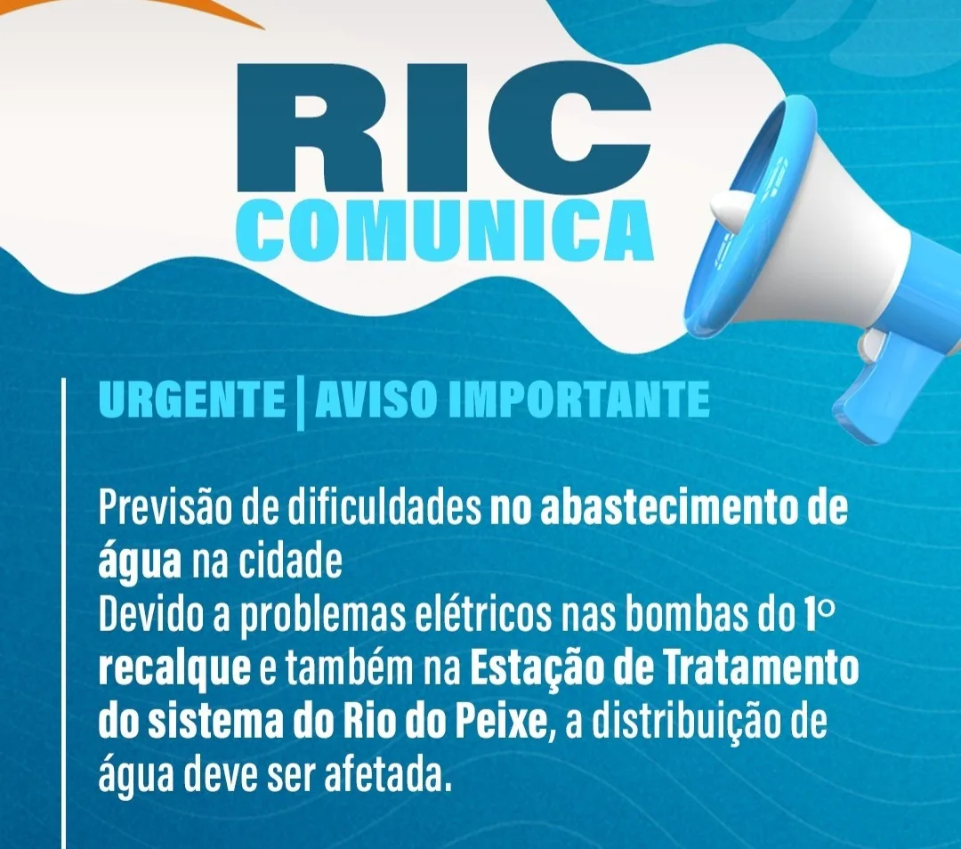 Ric Ambiental anuncia falha elétrica e crise com água