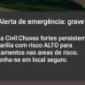 Risco de deslizamento causa alerta em sistema da Defesa Civil