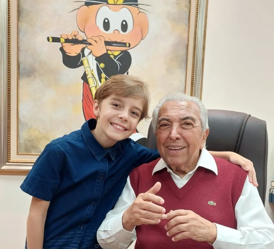 Ator celebra encontro com Maurício de Sousa