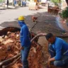 Obra após vazamento deixa bairros sem água