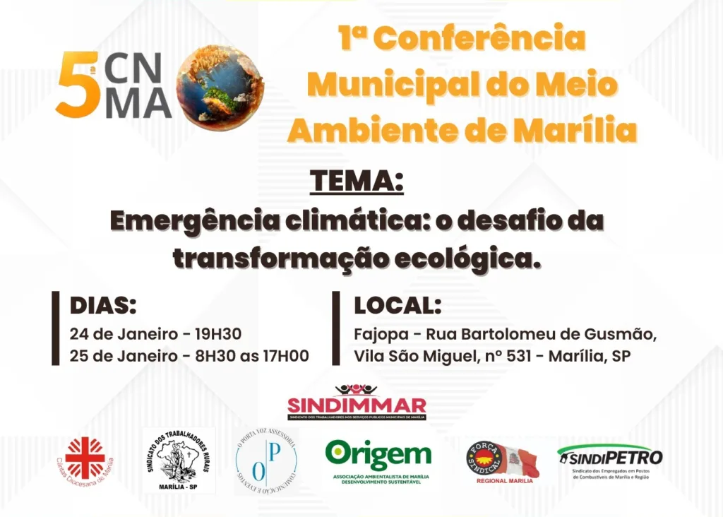 Conferência do Meio Ambiente abre inscrições em Marília