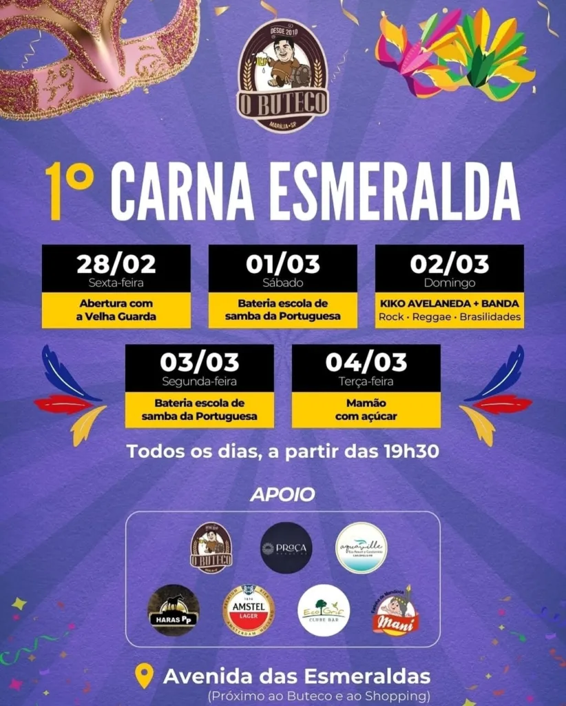 O Buteco anuncia Carna Esmeralda e cinco noites de shows