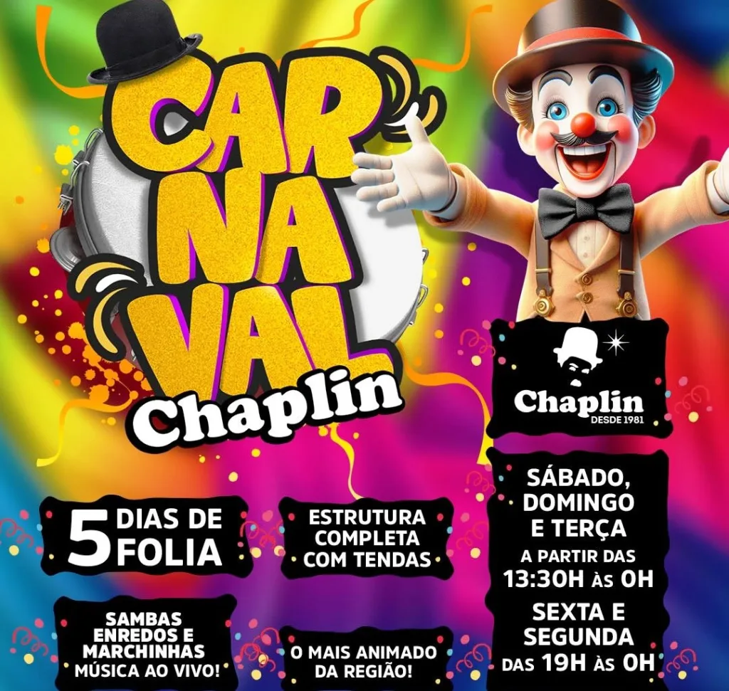 Circo põe Chaplin pra sambar e anuncia muito carnaval em Marília