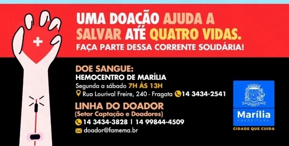 Fundo Social de Marília anuncia campanha para doações de sangue