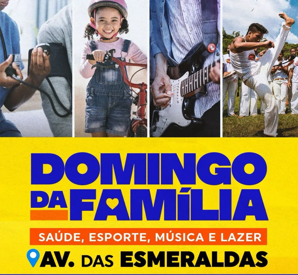 Domingo da Família terá esportes, lazer e cultura na avenida das Esmeraldas