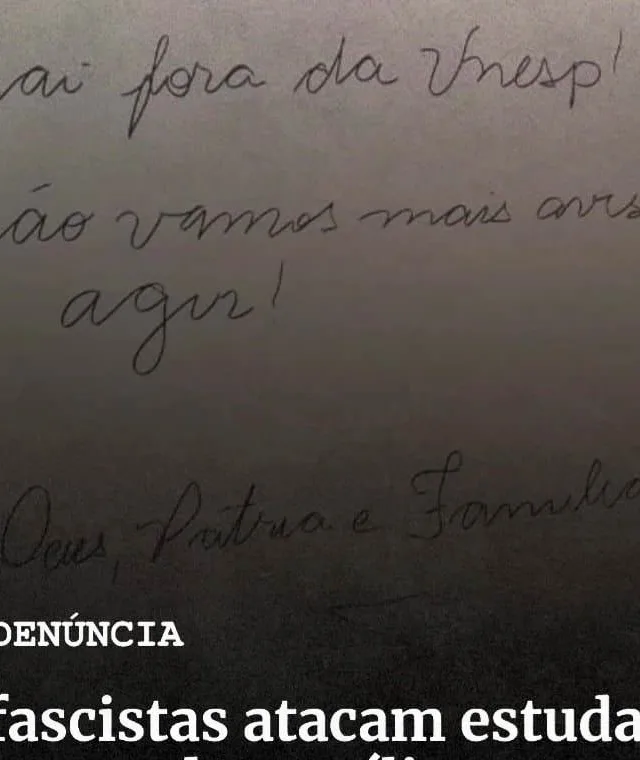Pichação na Unesp faz ameaças a aluno