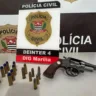 Investigação de homicídio apreende arma e munições na zona sul