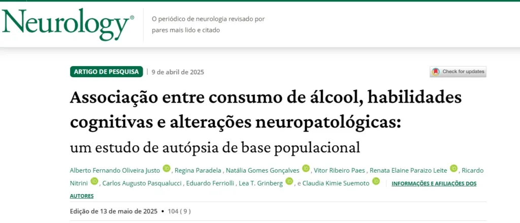 Pesquisa associa consumo de álcool e lesões cerebrais