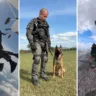 Cão da PM salta com paraquedas e faz história