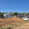 Incêndio perto de resíduos e podas provoca alerta em Pompéia
