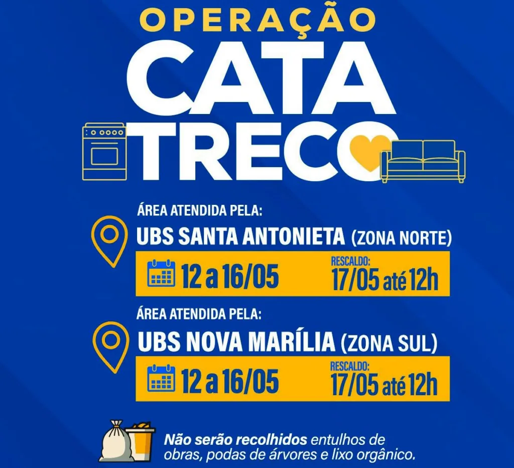 Operação Cata-Treco avança na zona norte e faz rescaldo no Nova Marília