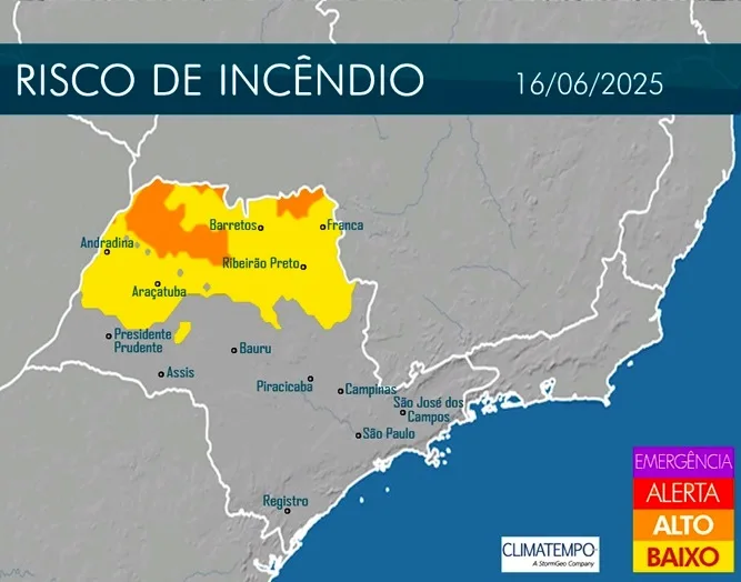 Semana terá avanço de áreas com risco de incêndios no Estado Semana terá avanço de áreas com risco de incêndios no Estado