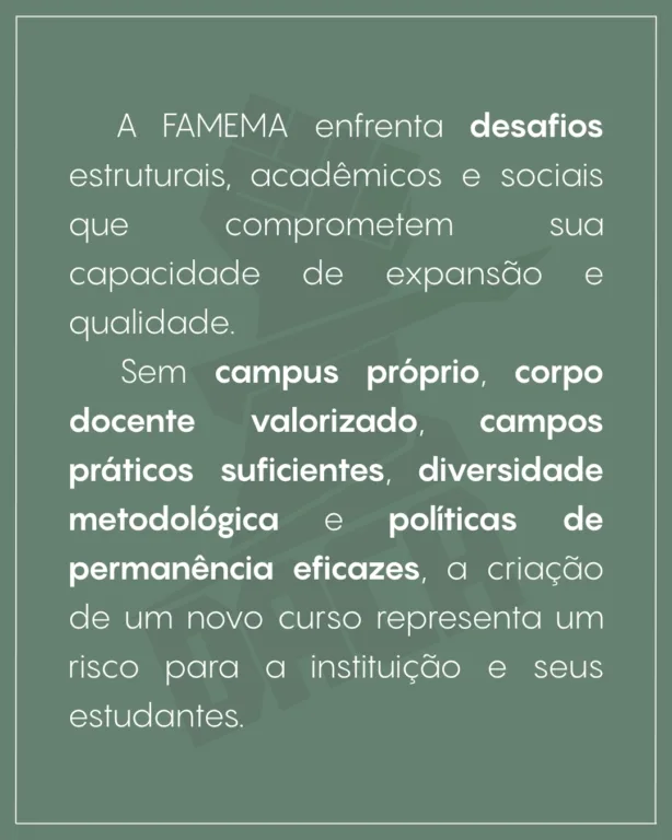 Estudantes acusam risco e novo curso vira polêmica na Famema