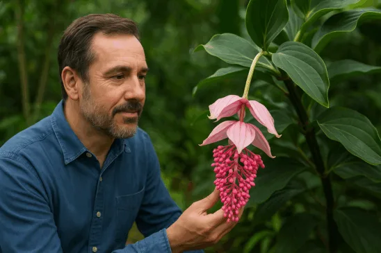 Medinilla magnifica flor tropical rara que transforma o jardim