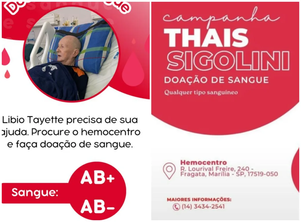Famílias mobilizam doadores de sangue em Marília